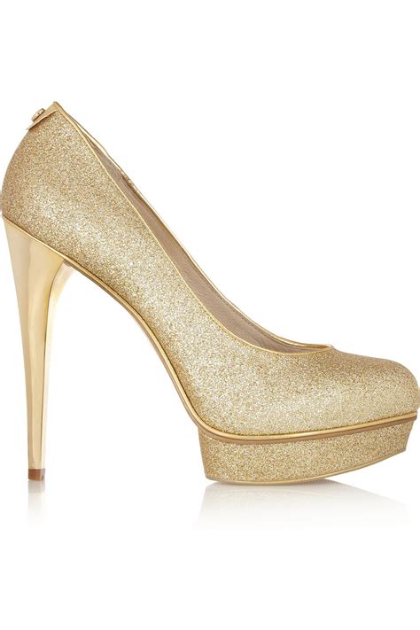 michael kors gold shoes heels